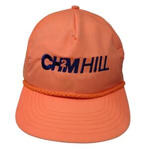 CH2M Hill Snapback 5 Panel Cap Orange One Size Adjustable Rope Speedway